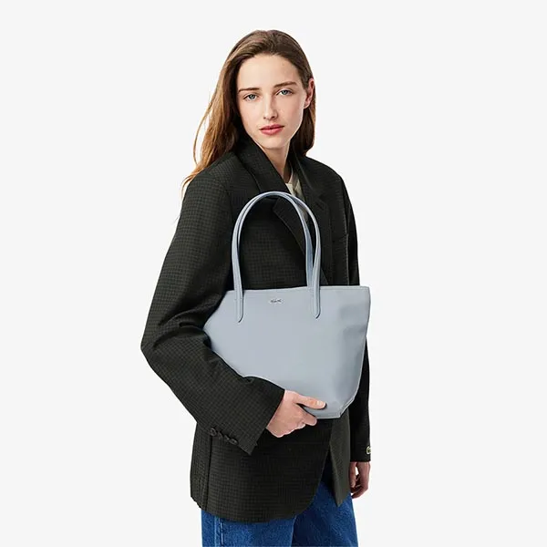 Túi Tote Nữ Lacoste Small L.12.12 Concept Tote Sliver/Trade Wind NF2037PO Q48 Màu Bạc