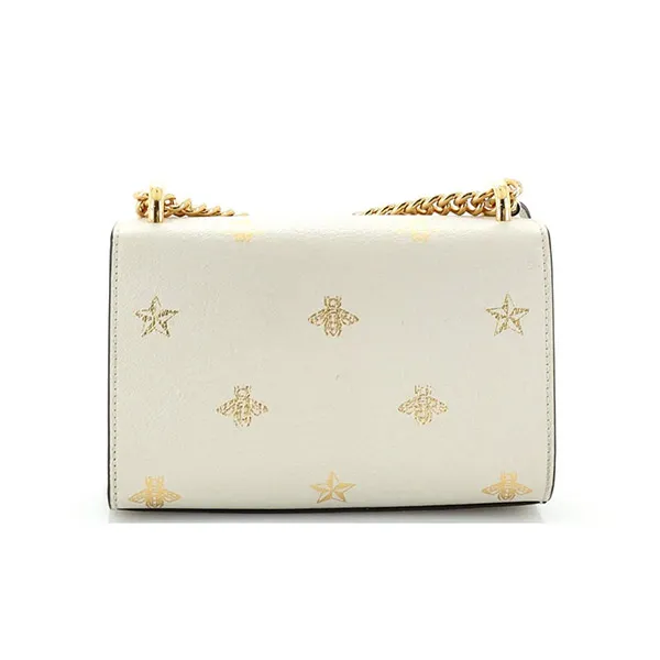 Túi Vai Nữ Gucci Padlock Bee Star Small Shoulder Bag Màu Trắng