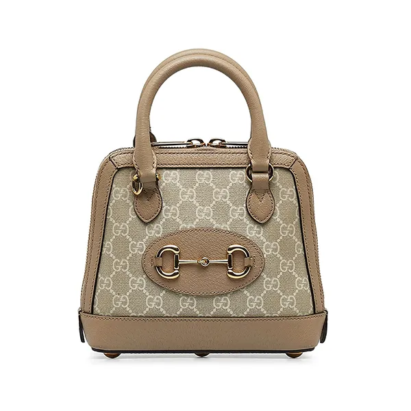 Túi Xách Nữ Gucci Beige Mini GG Supreme Horsebit 1955 Satchel Màu Be
