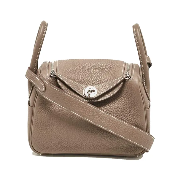 Túi Xách Nữ Hermès Etoupe Togo Leather Palladium Finish Mini Lindy Bag Màu Xám