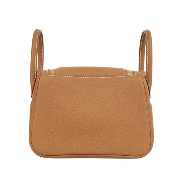 Túi Xách Nữ Hermès Mini Lindy Gold Clemence GHW Màu Nâu