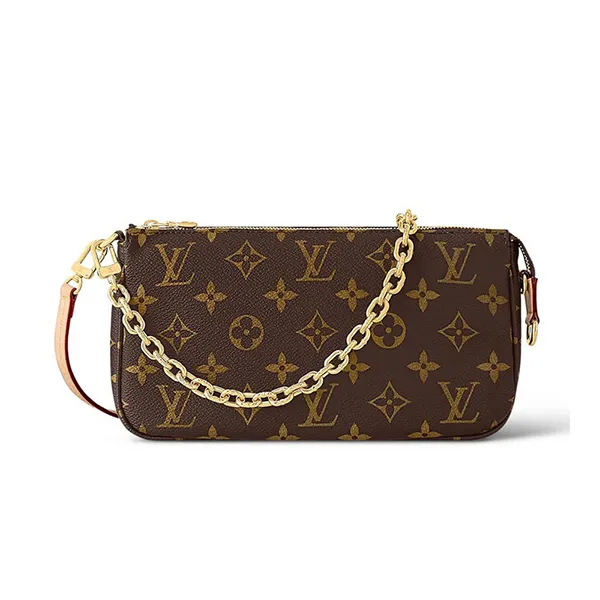 Túi Xách Nữ Louis Vuitton LV Pochette Accessoires M82766 Màu Nâu Đen