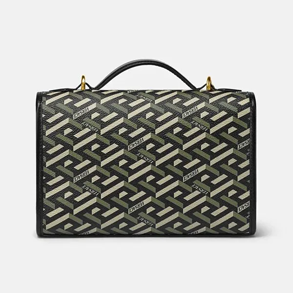 Túi Xách Nữ Versace La Greca Signature Shoulder Black Khaki 1001908-1A02129-5B15V Màu Đen Xanh