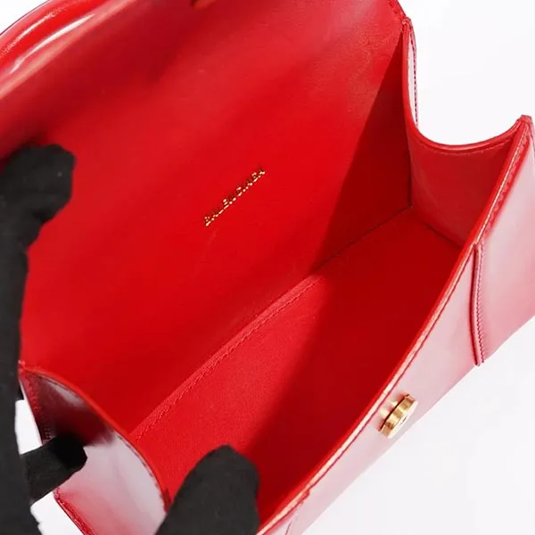Túi Xách Tay Nữ Balenciaga Hourglass Bag Red Leather Màu Đỏ