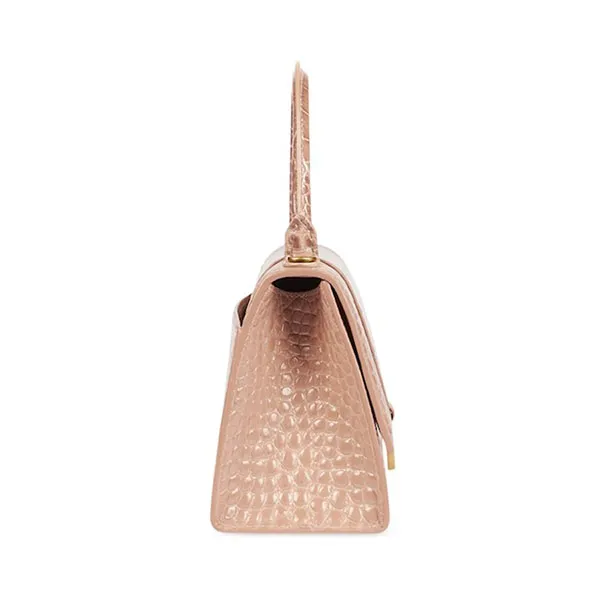 Túi Xách Tay Nữ Balenciaga Hourglass Small Shiny Crocodile 'Beige' 5935461LRGM9016 Màu Be
