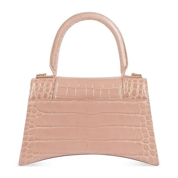 Túi Xách Tay Nữ Balenciaga Hourglass Small Shiny Crocodile 'Beige' 5935461LRGM9016 Màu Be