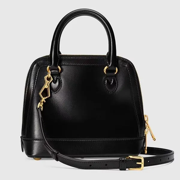 Túi Xách Tay Nữ Gucci Horsebit 1955 Mini Top Handle Leather Black Màu Đen