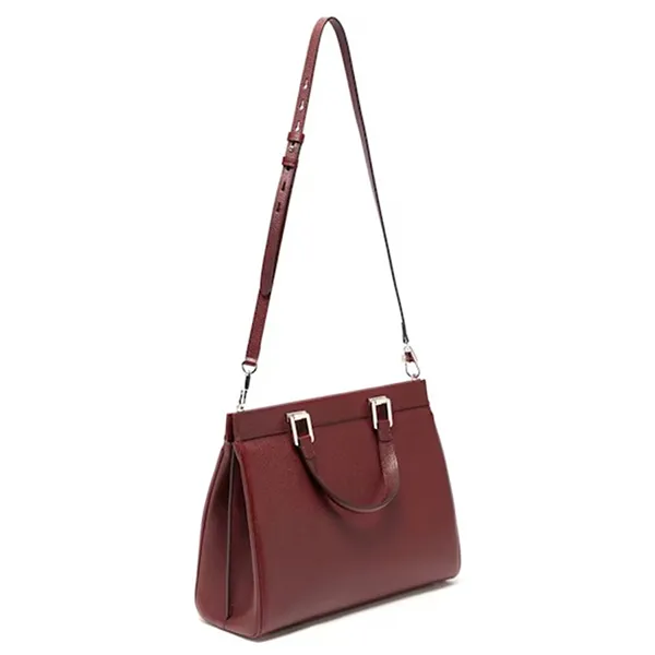 Túi Xách Tay Nữ Gucci Zumi Grainy Leather Medium Top Handle Bag Màu Đỏ Mận