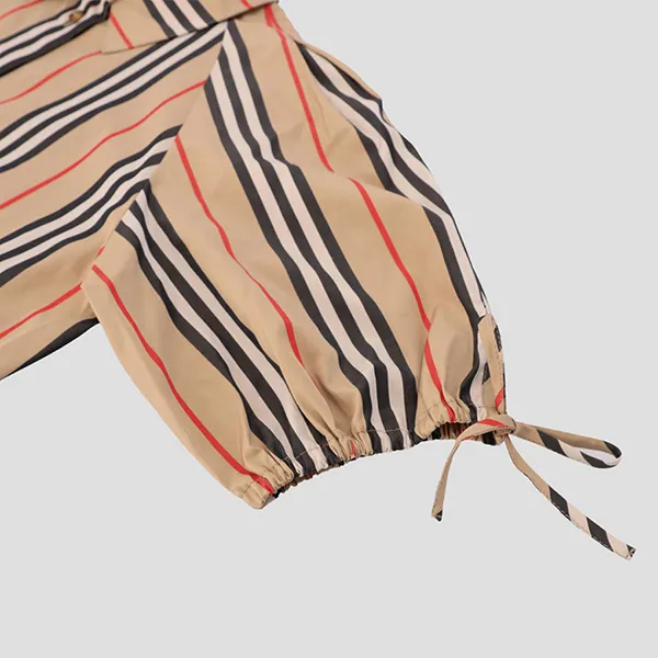 Váy Nữ Burberry Maddington Check Short-Sleeve Ribbon Archive Beige 8084317 Màu Be Size 4