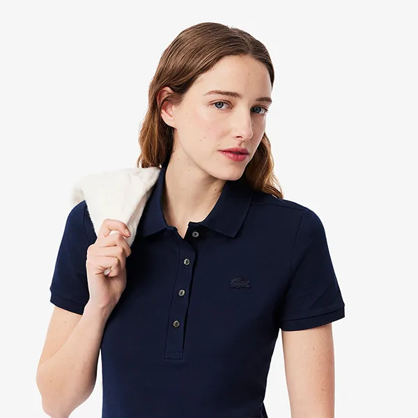 Váy Polo Lacoste Women's Piqué Dress Stretchy Slim Fit EF5473-166 Màu Xanh Navy Size 34