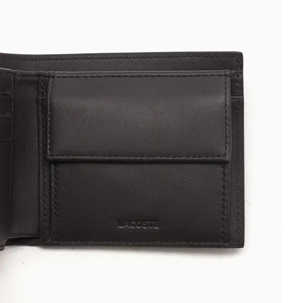 Ví Nam Lacoste Men's Leather Wallet Black NH1112FG 028 Màu Nâu