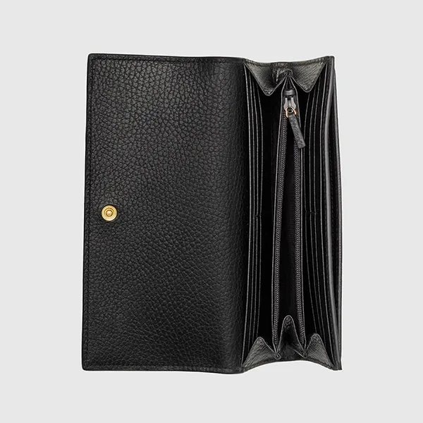 Ví Nữ Gucci GG Marmont Bi-Color Continental Wallet Màu Đen Be