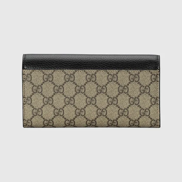 Ví Nữ Gucci GG Marmont Bi-Color Continental Wallet Màu Đen Be