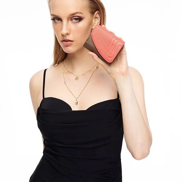 Ví Nữ Lyn Maddie Fold Wallet - Dark Brown LL25FWM606 Màu Nâu Đỏ