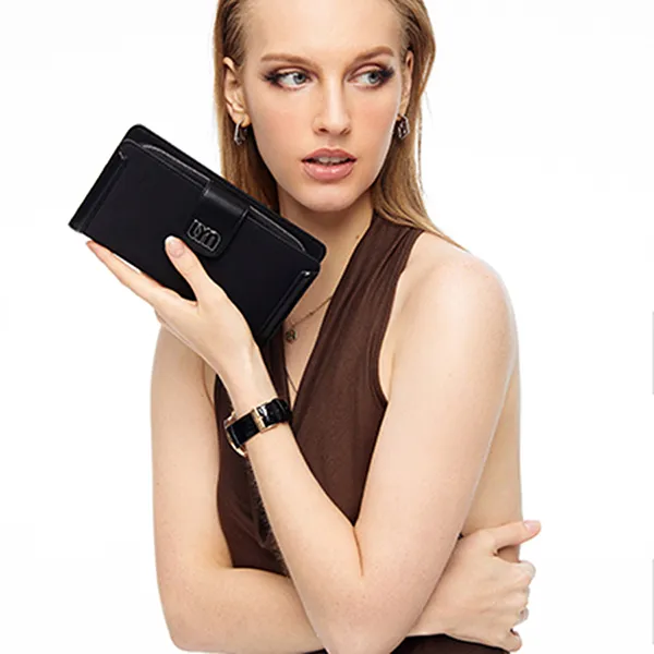 Ví Nữ Lyn Malik Long Wallet - Black LL25FWF012 Màu Đen