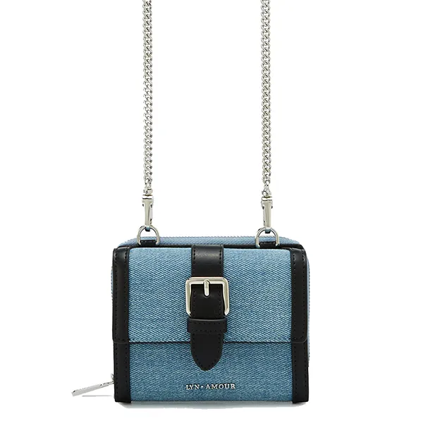 Ví Nữ Lyn Mila Short Wallet On Chain - Blue Variation 2 L25FWWA036 Màu Xanh Blue