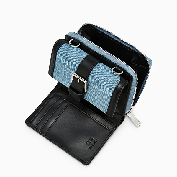 Ví Nữ Lyn Mila Short Wallet On Chain - Blue Variation 2 L25FWWA036 Màu Xanh Blue