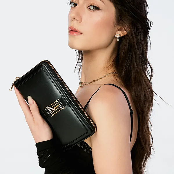 Ví Nữ Lyn Sydney Infinite Long Wallet - Black L25FWWA029 Màu Đen