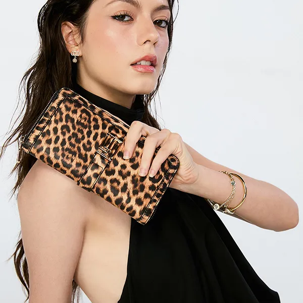 Ví Nữ Lyn Sydney Infinite Long Wallet - Leopard L25FWWA029 Màu Nâu