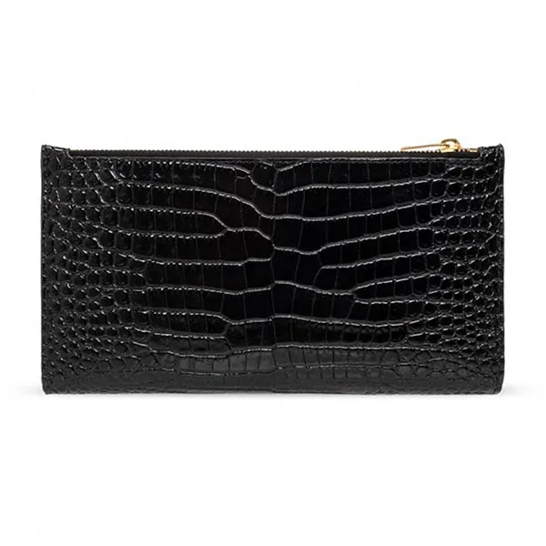 Ví Nữ Yves Saint Laurent YSL Black Uptown Large Leather Wallet Màu Đen