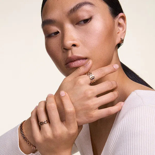 Vòng Đeo Tay Daniel Wellington 3-Link Bracelet Rose Gold Màu Vàng Hồng Size 155mm