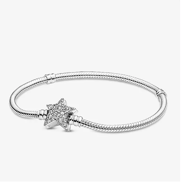 Vòng Đeo Tay Nữ Pandora Celestial Bleu Charm Bracelet Màu Xanh Bạc