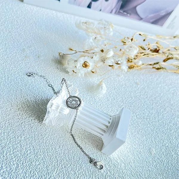 Vòng Đeo Tay Nữ Swarovski Further Bracelet Round Shape, White, Rhodium Plated Màu Bạc