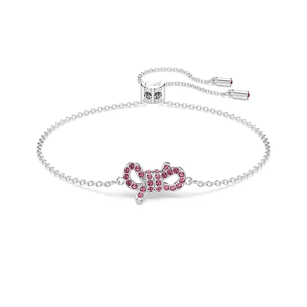 Vòng Đeo Tay Nữ Swarovski Lifelong Bow Bracelet Bow Pink Rhodium Plated 5723553 Màu Bạc Hồng