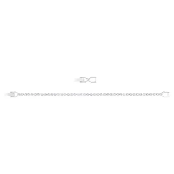 Vòng Đeo Tay Swarovski Tennis Deluxe Bracelet Round, White, Rhodium Plated 1808960 Màu Bạc