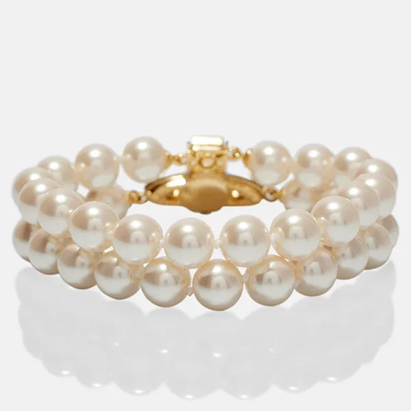 Vòng Đeo Tay Nữ Vivienne Westwood Graziella Embellished Faux Pearl Bracelet Màu Trắng Ngà