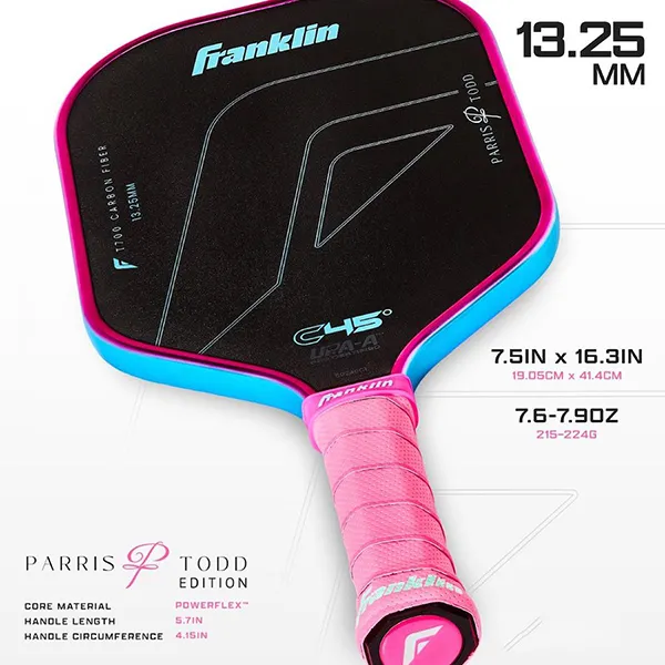 Vợt Pickleball Franklin C45 Parris Todd 13.25mm Màu Hồng