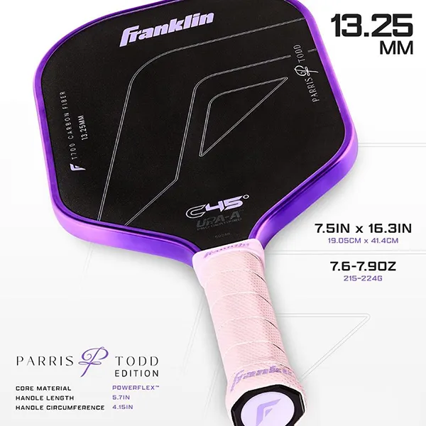 Vợt Pickleball Franklin C45 Parris Todd 13.25mm Màu Tím