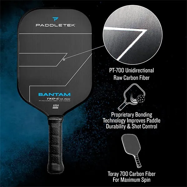 Vợt Pickleball Paddletek Bantam TKO-C 14.3mm Màu Đen