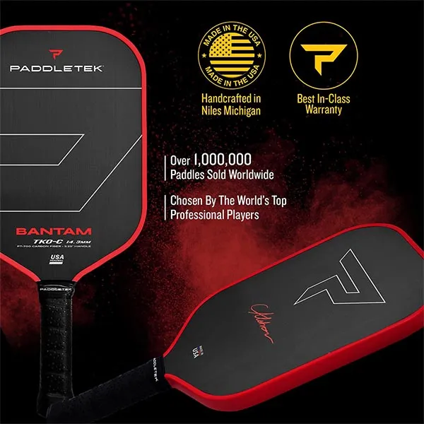 Vợt Pickleball Paddletek Bantam TKO-C 14.3mm Màu Đỏ