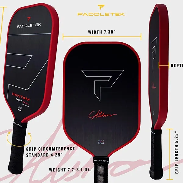Vợt Pickleball Paddletek Bantam TKO-C 14.3mm Màu Đỏ