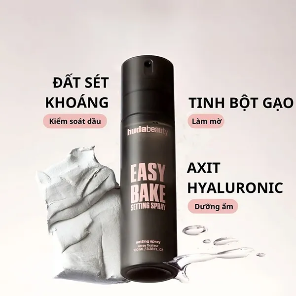 Xịt Khóa Nền Makeup Huda Beauty Easy Bake Setting Spray 100ml