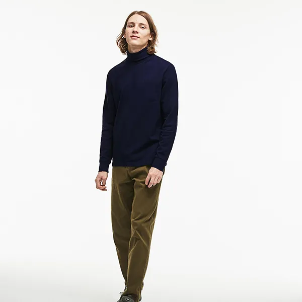 Áo Dài Tay Nam Lacoste UH9722 166 Màu Xanh Navy Size 2