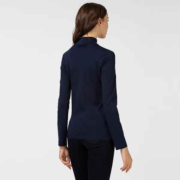 Áo Giữ Nhiệt Nữ Lacoste Women's Cotton Turtleneck TF2310 166 Màu Xanh Navy Size 36
