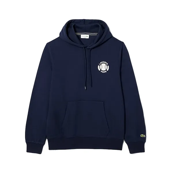 Áo Hoodie Nam Lacoste Tennis Printed SH9764 - 166 Màu Xanh Navy Size 3