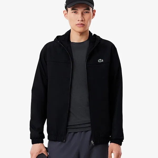 Áo Hoodie Nam Lacoste Water-Repellent Sport Track Jacket BH3466-00 8VM Màu Đen Size 5