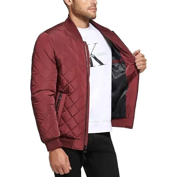 Áo Khoác Bomber Nam Calvin Klein CK Men's Flight Jacket Màu Đỏ Burgundy Size M