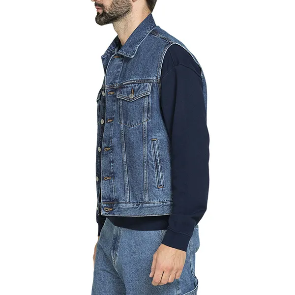 Áo Khoác Gile Nam Carrera Jeans Cotton 420C1021R_700R Màu Xanh Denim Size M