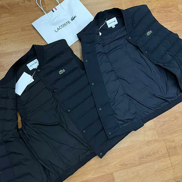 Áo Khoác Gile Nam Lacoste Lightweight Down Vest Màu Xanh Navy Size 48