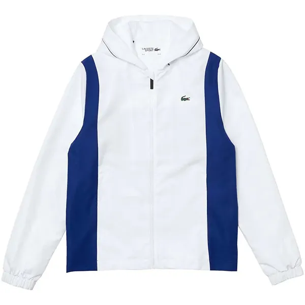 Áo Khoác Gió Nam Lacoste Sport Zipped Training Jacket Màu Xanh Trắng Size 4
