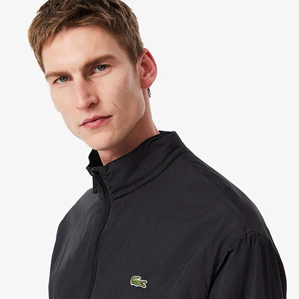 Áo Khoác Gió Nam Lacoste Water-Repellent Hooded Track Jacket BH8901 - 031 Màu Đen Size 50
