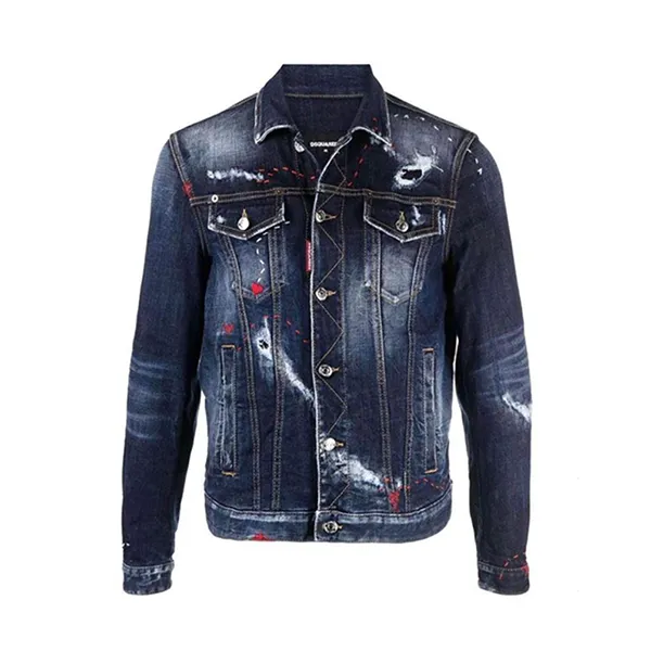 Áo Khoác Jean Nam Dsquared2 Denim Jacket Màu Xanh Đậm Size 46
