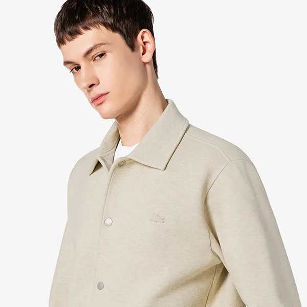 Áo Khoác Nam Lacoste Men's Kara Sweat SH230E 55G XFJ Màu Kem Size 4