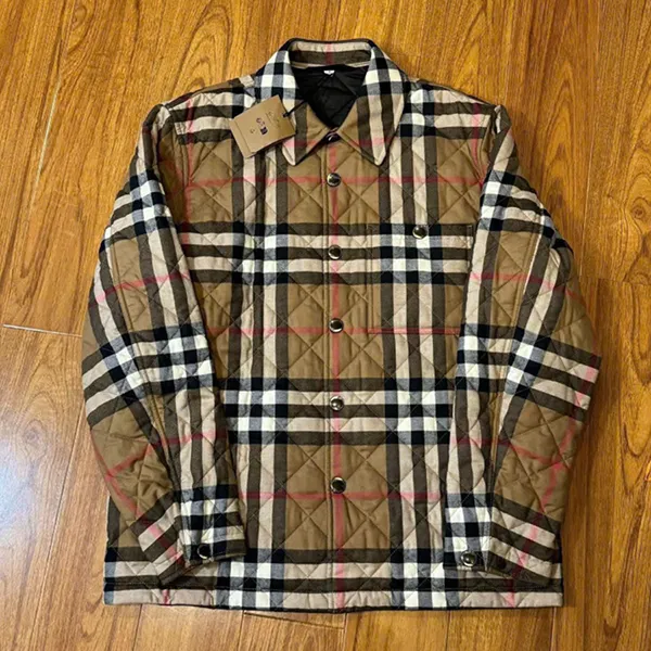 Áo Khoác Nam Burberry Trần Trám 'Forres' Diamond Quilted Jacket Camel 8084187 Màu Nâu Size XS