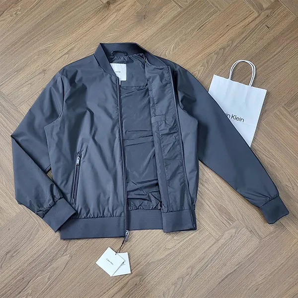 Áo Khoác Nam Calvin Klein CK Bomber Jacket Màu Ghi Size XS
