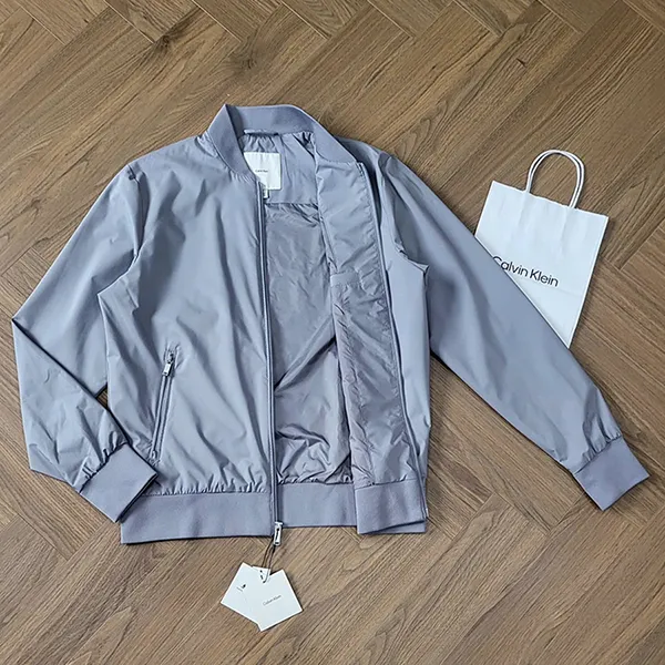 Áo Khoác Nam Calvin Klein CK Bomber Jacket Màu Xám Size S